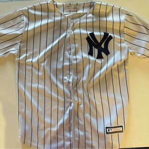 New York Yankees Judge 99 Genuine Merchandise White and Blue Pinstripe Jersey